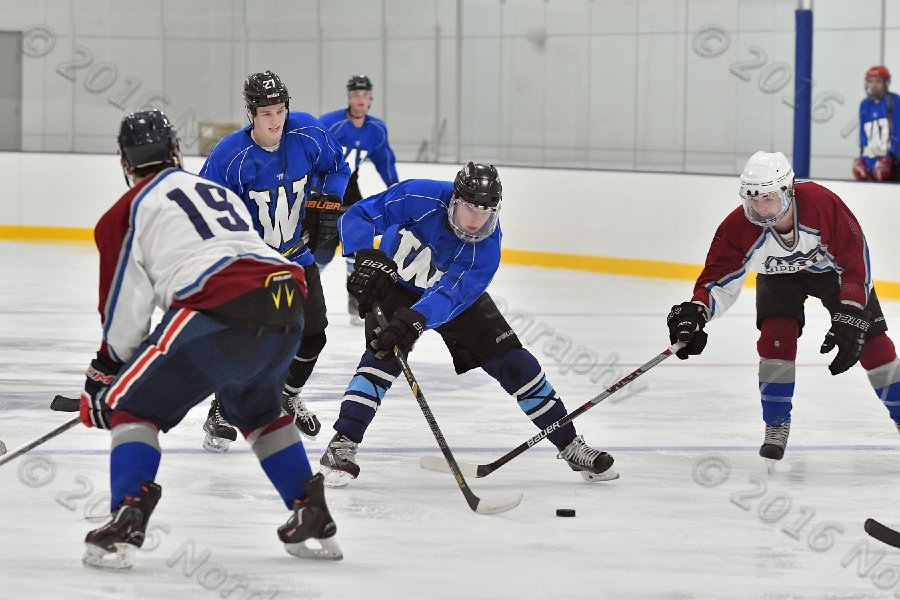 Wheaton College Men\'s Ice Hockey vs Middlesex Community College. - Photo By: KEITH NORDSTROM
